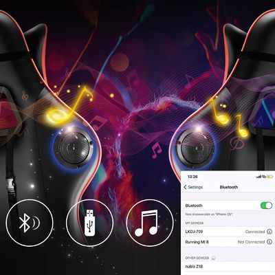 Postverpackung Drehstuhl ALINUNU RGB Spielstuhl mit 7-Punkte-Massage und LED-Licht