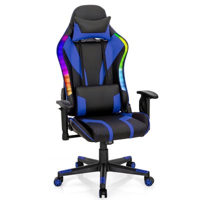 Ergonomischer Videospiele-Stuhl mit RGB-LED-Leuchten und verstellbarem Design
