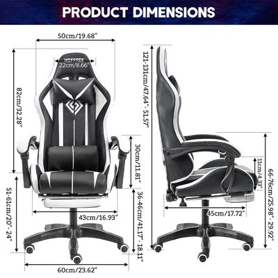 angepasster Farb-Ergonomischer Computer-Massage-Spielstuhl mit LED-Leuchten und Fußstütze