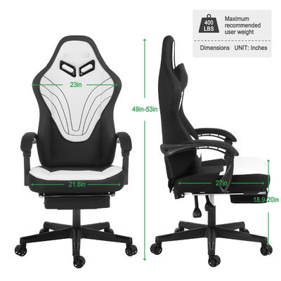 Home Office Gaming Chair mit Fußstütze und Produktgrößen 25&quot;D x 23&quot;W x 53&quot;H