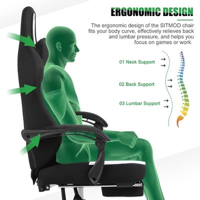 Home Office Gaming Chair mit Fußstütze und Produktgrößen 25&quot;D x 23&quot;W x 53&quot;H