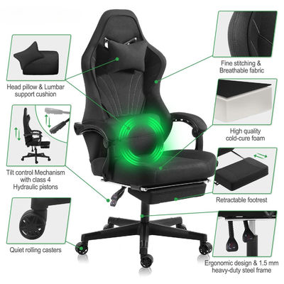 ALINUNU Ergonomischer Computerspielstuhl mit Fußstütze