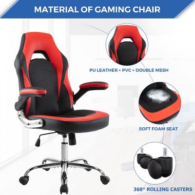 Schwenkbarer Stil angepasste Farbe Ergonomischer Spielstuhl mit Lendenunterstützung von ALINUNU