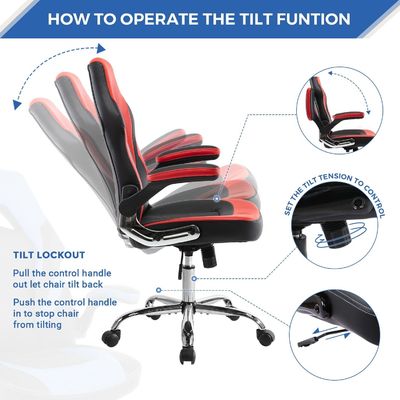 Schwenkbarer Stil angepasste Farbe Ergonomischer Spielstuhl mit Lendenunterstützung von ALINUNU