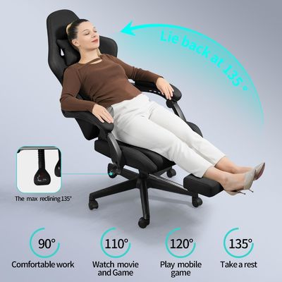 Personalisierte Farbe Ergonomisch verstellbares Schreibtisch Computerspielstuhl mit Fußstütze und Massage