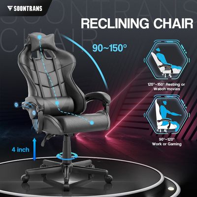 Direkte Lieferung moderner Ergonomischer Gamer-Stuhl mit Massage und synthetischem Leder