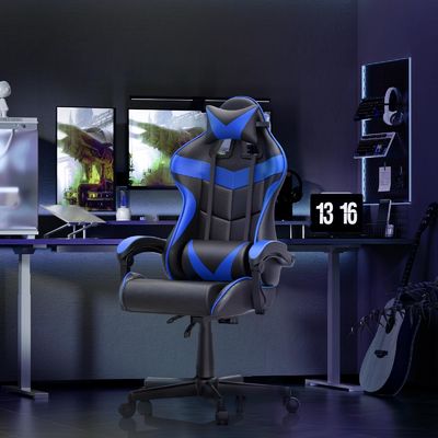 ALINUNU Ergonomischer Gamerstuhl mit Massage und synthetischem Leder