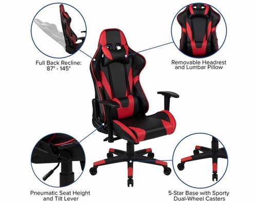 Rennspielstuhl mit ergonomischem Design und Produktgrößen von 29&quot;D x 29&quot;W x 48&quot;H