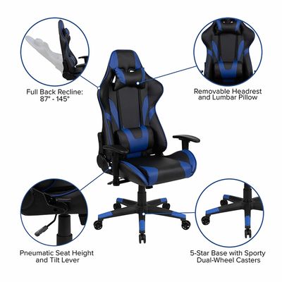 ALINUNU Modern Design Gaming Chair mit verstellbarem Drehkreis und 280 Pfund Kapazität