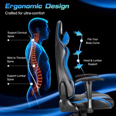 ALINUNU Gaming Chair Racing Style Chair mit verstellbarer Lendenstütze und Kopfstütze