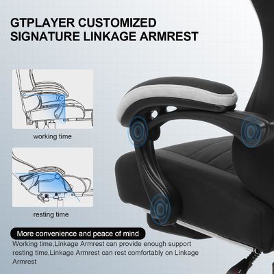 360 Dreh-/ Höhenanpassung/ Liegestelle Hochrücken ergonomischer Computerspielstuhl ALINUNU