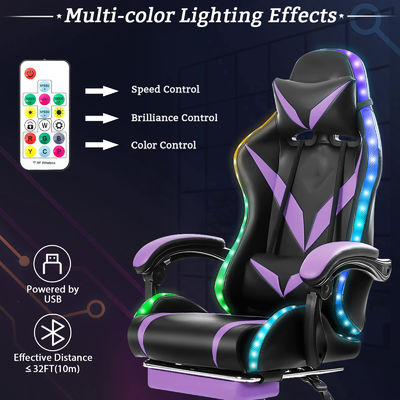 Postverpackung Ergonomischer RGB-Spielstuhl mit Massage und LED-Licht Drehstuhl Stil