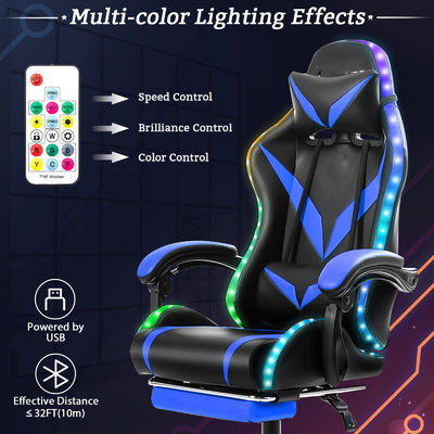 Polyvinylchlorid-Rahmenmaterial RGB-Spielstuhl mit Massage und LED-Licht perfekt