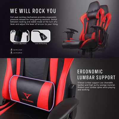 ALINUNUCustomisierter Service Ergonomischer Rennspielstuhl Einstellbare Höhe und hoher Rücken
