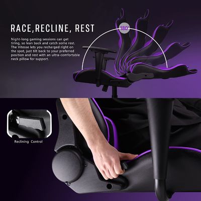 ALINUNU Hochrücken Ergonomischer Rennsport-Spielstuhl Höhenverstellbarer Sessel Gaming-Gamer
