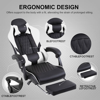 Konkurrenzfähiger Iron Metal Computer Racing Gaming Chair mit Fußstütze und Lendenstütze