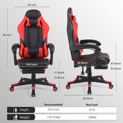Ergonomischer Bürostuhl in Farbe mit Liegestelle und Höhenanpassung