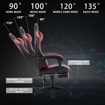 High Back Gaming Chair Leder Computerstuhl Rennsport Executive Ergonomischer Schreibtisch Stuhl Liegestell
