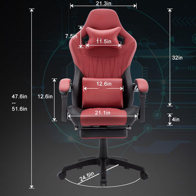 High Back Gaming Chair Leder Computerstuhl Rennsport Executive Ergonomischer Schreibtisch Stuhl Liegestell