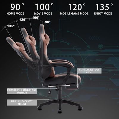 Drehstuhl ALINUNU High Back Gaming Chair Leder Schreibtischstuhl Rennsport Executive Ergonomisch