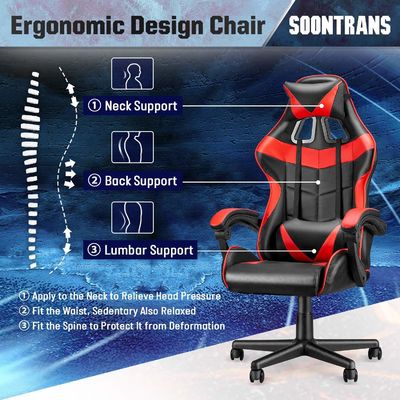 Postverpackung Racing Gaming-Stuhl Hochrücken Ergonomisch mit Lendenunterstützung ALINUNU