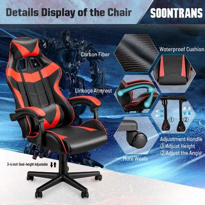 Postverpackung Racing Gaming-Stuhl Hochrücken Ergonomisch mit Lendenunterstützung ALINUNU