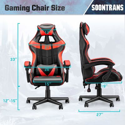 Postverpackung Racing Gaming-Stuhl Hochrücken Ergonomisch mit Lendenunterstützung ALINUNU