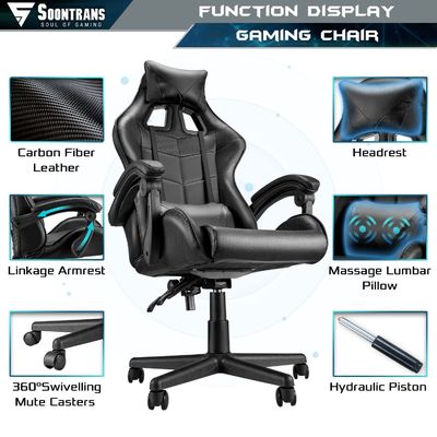 35.2 lbs Weight Racing Gaming-Stuhl mit Lendenunterstützung