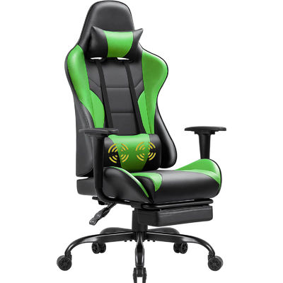 Ergonomischer Gamer-Stuhl mit Fußstütze
