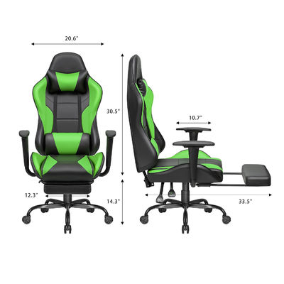 Ergonomischer Gamer-Stuhl mit Fußstütze