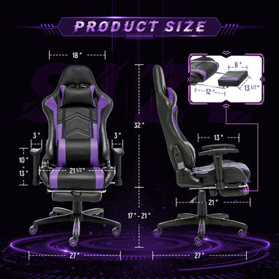 Direkter High Back Ergonomischer Spielstuhl mit Fußstütze Verstellbarer Computer-Rennstuhl