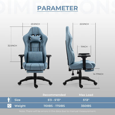Ergonomischer Gamer-Stuhl mit Massage Lumbalunterstützung und Fußstütze