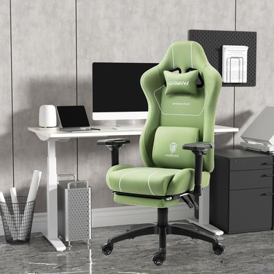 Home Office Gaming Chair mit Massage Lendenunterstützung und Fußstütze im modernen Design