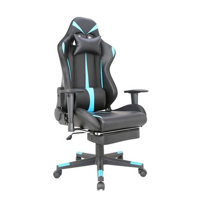 Bereit zum Versand Schwarz und Blau Echtleder Rocker Gaming Chair für Büromöbel