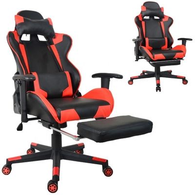 Computergamer Moderne Bürospiele mit Fußstütze und 2D-verstellbaren PU-Armlehnen