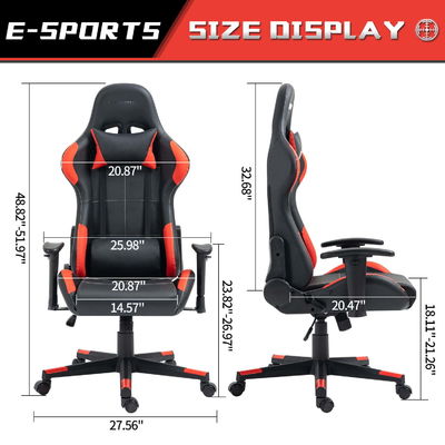 ALINUNU Rennspielstuhl Höhenverstellbarer Schwenk-Büro-PC-Computer-Spielstuhl