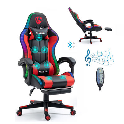 Höhenverstellbare Armlehne RGB LED Gaming Chair mit Massage Dreh-Stil und Lautsprechern