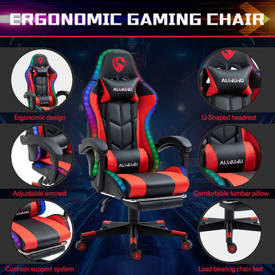 Höhenverstellbare Armlehne RGB LED Gaming Chair mit Massage Dreh-Stil und Lautsprechern
