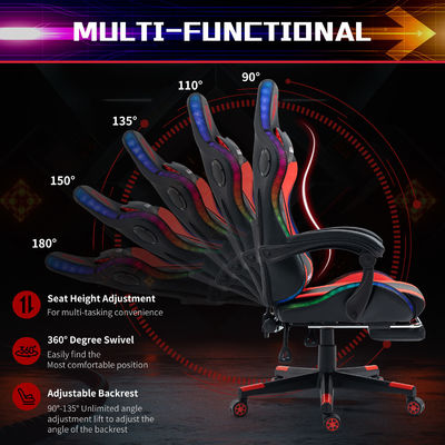 Höhenverstellbare Armlehne RGB LED Gaming Chair mit Massage Dreh-Stil und Lautsprechern
