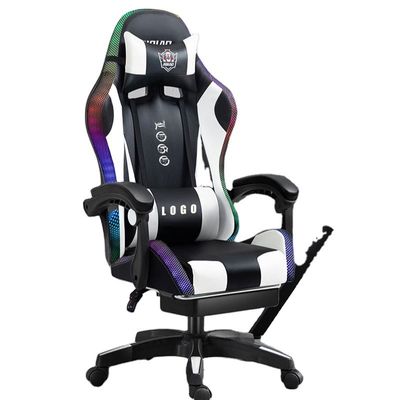 RGB-Spielstuhl mit Lichtern und Lautsprechern PU-Ledermassage Computerspielstuhl