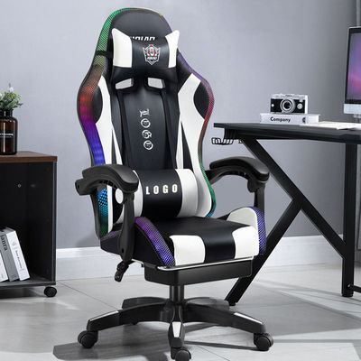 RGB-Spielstuhl mit Lichtern und Lautsprechern PU-Ledermassage Computerspielstuhl