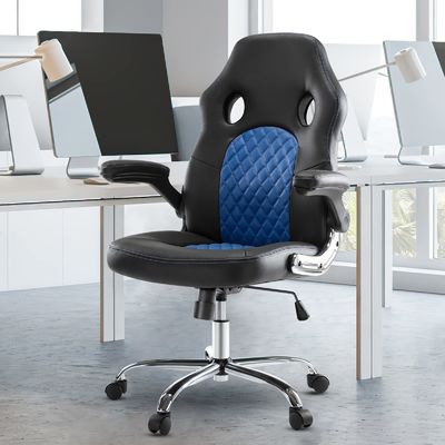 30 Pfund verstellbarer Bürostuhl mit ergonomischem Design aus PU-Leder und Lendenstütze