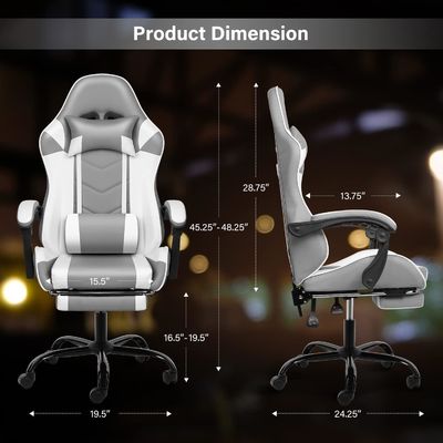 Höhenverstellbarer Schwenkstuhl Ergonomischer Liegestuhl für Bürocomputer und Videospiele
