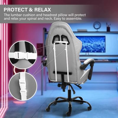 Höhenverstellbarer Schwenkstuhl Ergonomischer Liegestuhl für Bürocomputer und Videospiele