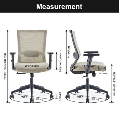 Ergonomische Mesh Executive Schwenk-Schreibtisch-Stuhl mit Lendenstütze