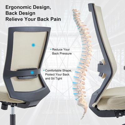 Ergonomische Mesh Executive Schwenk-Schreibtisch-Stuhl mit Lendenstütze