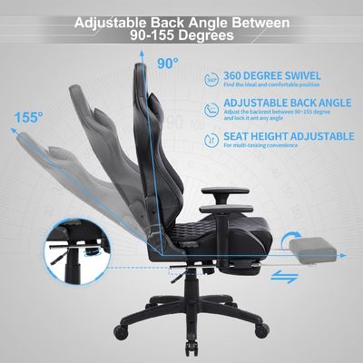 Massage-Gaming-Stuhl für Erwachsene 350 lbs Verstärkte Basis Verstellbare Armlehne Dreh-Stil
