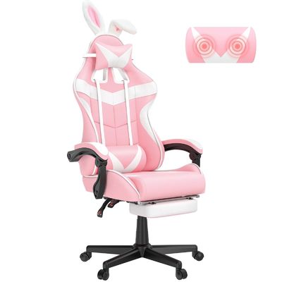 Drehstuhl Pink Gaming-Stuhl mit Fußstütze und liebenswerten Bunny Design Mail Packing