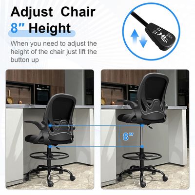 Flip-up Armlehnen Ergonomischer Executive Chair mit Lendenstütze und Metall-Eisen