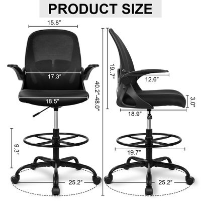 Flip-up Armlehnen Ergonomischer Executive Chair mit Lendenstütze und Metall-Eisen
